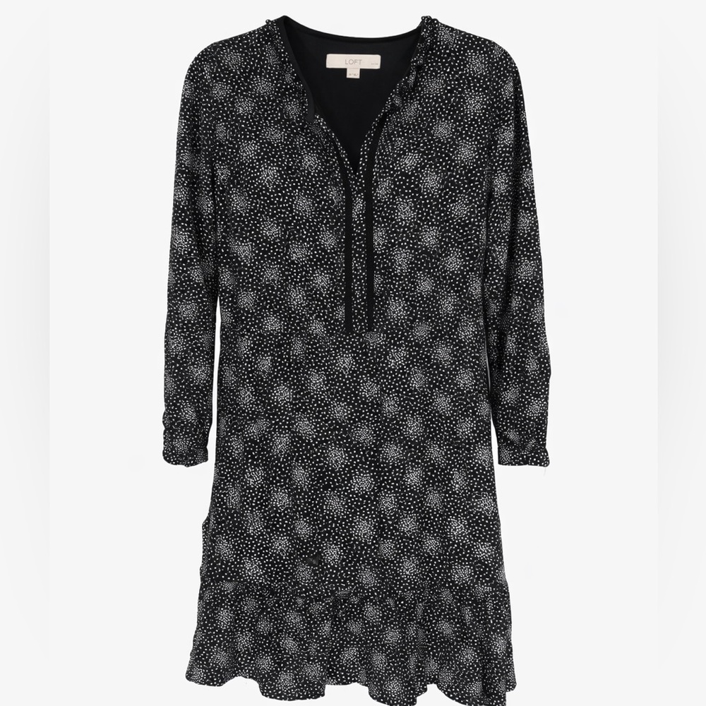 Loft Dotted A-Line Career Dress